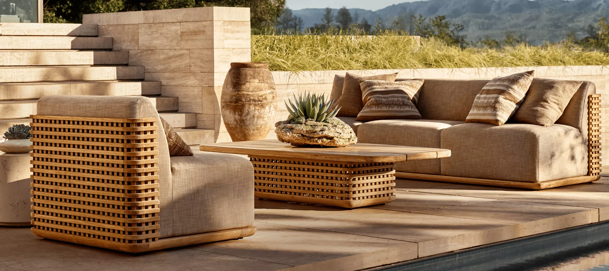 Venkovní sedací souprava Trelica Teak|Luxusní venkovní nábytek