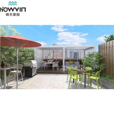 Moderní pergola s jasnou střechou